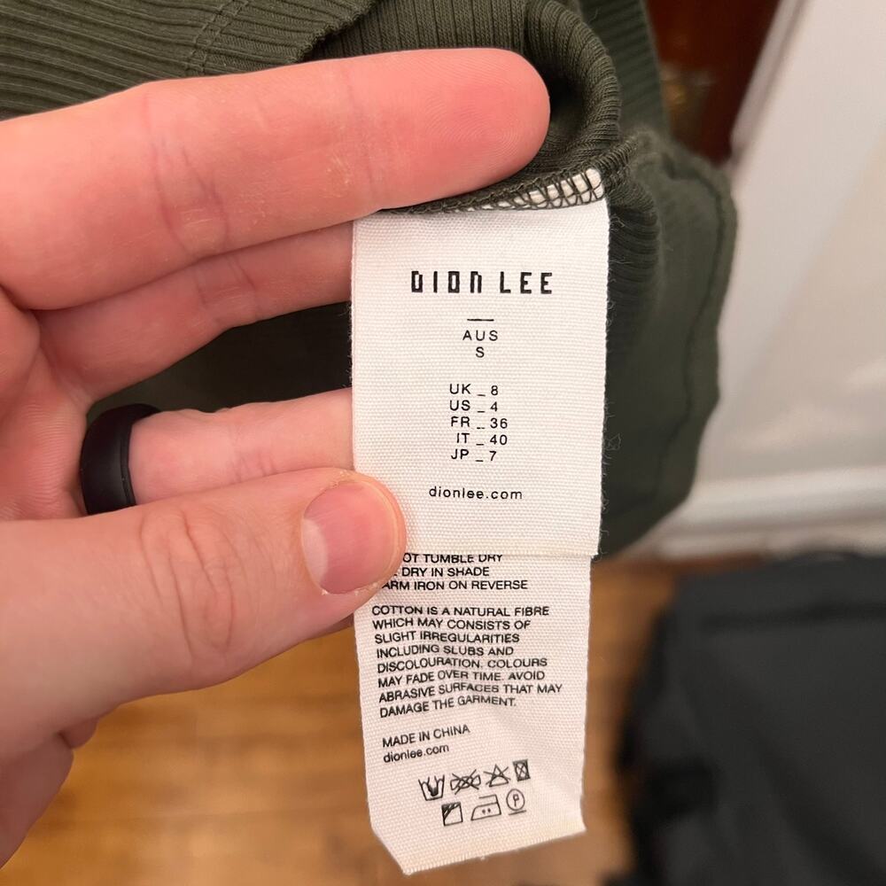 Dion Lee Organic Cotton Rib Hook & Eye Rib Mini Dress Shadow Green sz S $520 NWT - Picture 8 of 14